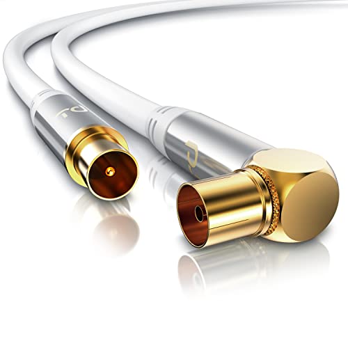 CSL - Antennenkabel gewinkelt 8k 4k HDTV - 10m Meter Antennen kabell - Kupplung 90° Winkel zu Stecker gerade - 75 Ohm - geeignet für TV HDTV Radio DVB-T2 DVB-S DVB-S2 - Winkelstecker - weiß CSL - Antennenkabel gewinkelt 8k 4k HDTV - 10m Meter Antennen kabell - Kupplung 90° Winkel zu Stecker gerade - 75 Ohm - geeignet für TV HDTV Radio DVB-T2 DVB-S DVB-S2 - Winkelstecker - weiß von CSL-Computer
