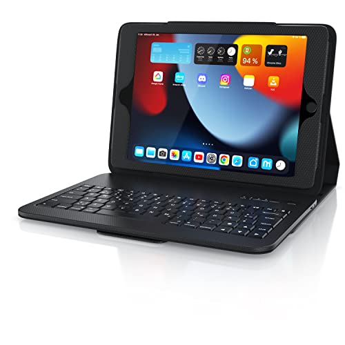CSL - Bluetooth Tastatur mit Schutzcase, Notebook-ähnlicher Tastatur, Deutsches QWERTZ-Layout, Kompatibel mit iPad 9.7“ (5. Generation), Schwarz von CSL-Computer