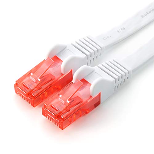 CSL-Computer CAT.6 Ethernet Flachband Patchkabel (RJ45) | 15m | weiß | LAN-Kabel | UTP | 10/100/1000 Mbit/s von CSL-Computer