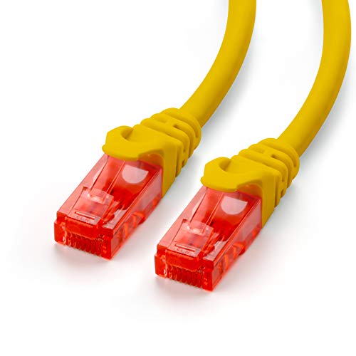 CSL-Computer CAT.6 Ethernet Patchkabel (RJ45) | 1m | gelb | LAN-Kabel | UTP | 10/100/1000 Mbit/s von CSL-Computer