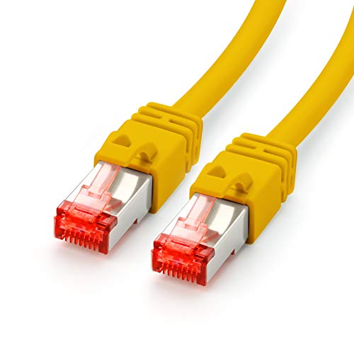 CSL-Computer CAT.7 Ethernet Patchkabel (RJ45) | 0,25m | gelb | LAN-Kabel | Netzwerkkabel | S/FTP | bis zu 10 Gbit/s von CSL-Computer