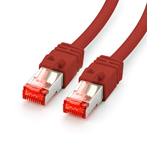 CSL-Computer CAT.7 Ethernet Patchkabel (RJ45) | 0,25m | rot | LAN-Kabel | Netzwerkkabel | S/FTP | bis zu 10 Gbit/s von CSL-Computer