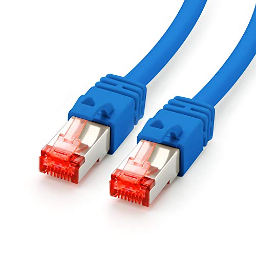 CSL-Computer CAT.7 Ethernet Patchkabel (RJ45) | 0,5m | blau | LAN-Kabel | Netzwerkkabel | S/FTP | bis zu 10 Gbit/s von CSL-Computer
