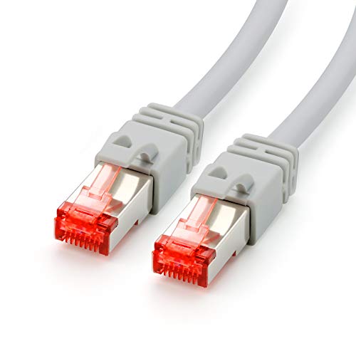 CSL-Computer CAT.7 Ethernet Patchkabel (RJ45) | 0,5m | grau | LAN-Kabel | Netzwerkkabel | S/FTP | bis zu 10 Gbit/s von CSL-Computer