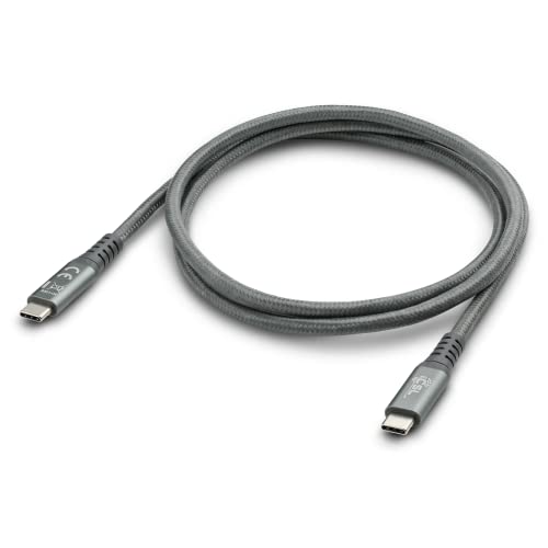 CSL-Computer USB 3.2 Gen2 2x2 Typ-C Kabel, 1m Länge, Datenübertragungsrate bis zu 20 Gbit/s, Leistung bis zu 100W, Metallstecker, Nylonmantel, grau von CSL-Computer