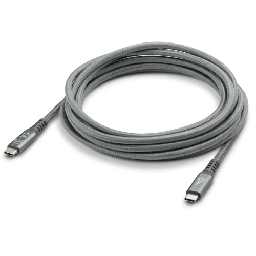 CSL Computer USB 3.2 Gen2 2x2 Typ-C Kabel, 3m Länge, Datenübertragungsrate bis zu 20 Gbit/s, Leistung bis zu 100W, Metallstecker, Nylonmantel, grau von CSL Computer