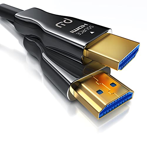 CSL - HDMI Kabel 2.0 b Glasfaser 10m - 4k 60Hz mit HDR - 3D - ARC - CEC – HDCP 2.2 - YUV 4 x 4 x 4 - HDMI Kabel High Speed - Glasfaserkabel - Aluminiumstecker – Knickschutz von CSL-Computer