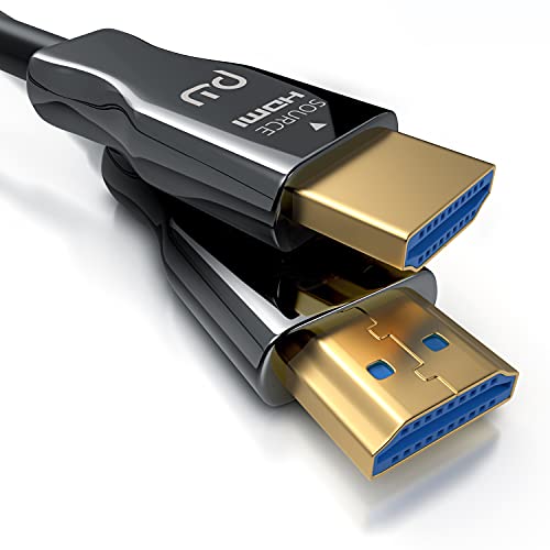 CSL - HDMI Kabel 2.0 b Glasfaser 20m - 4k 60Hz mit HDR - 3D - ARC - CEC – HDCP 2.2 - YUV 4 x 4 x 4 - HDMI Kabel High Speed - Glasfaserkabel - Aluminiumstecker – Knickschutz von CSL-Computer