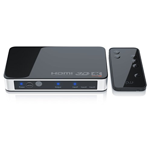 CSL - HDMI Switch 4k 60Hz - 3 in 1 out - 4k Ultra HD - mit Fernbedieung - automatische Umschaltung - 3 Port HDMI Verteiler Umschalter - 4096x2160 - kompatibel mit Fire TV Stick UHD TV PS4 PS5 Xbox DVD von CSL-Computer