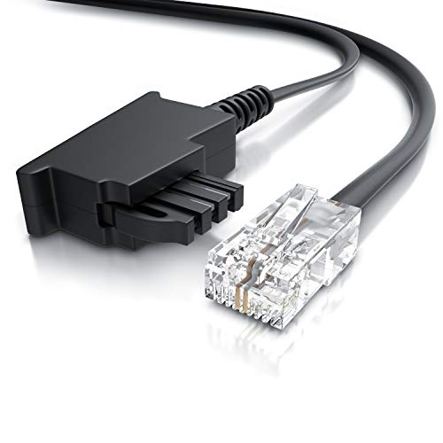 CSL - Internet Kabel Routerkabel - TAE-F Stecker auf RJ45 Stecker - 15m - Internetkabel – Router an die Telefondose – Kompatibel mit DSL VDSL Fritzbox Internet Router an Telefondose TAE - schwarz von CSL-Computer