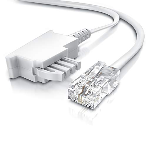 CSL - Internet Kabel Routerkabel - TAE-F Stecker auf RJ45 Stecker - 1m - Internetkabel – Router an die Telefondose – Kompatibel mit DSL VDSL Fritzbox Internet Router an Telefondose TAE - weiß von CSL-Computer