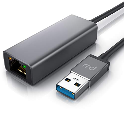 CSL - Netzwerkadapter Gigabit USB 3.2 Gen.1 LAN Adapter – USB TYP A Stecker auf RJ45 Buchse - Gigabit Ethernet Buchse - Kabel 13,5 cm – bis zu 1000 Mbps/ 1000 Base-T - Alugehäuse anthrazit von CSL-Computer