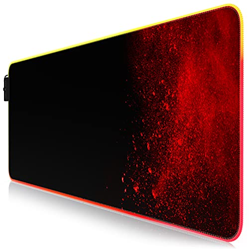 CSL - RGB Gaming Mauspad - LED Schreibtischunterlage - 800x300 mm - XXL Mousepad - LED Multi Color - 11 Beleuchtungs-Modi - 7 LED Farben Plus 4 Effektmodi - abwaschbar - Blood von CSL-Computer