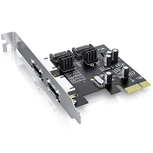 CSL SATA PCI-Express PCIe 2.0 Controllerkarte, Schnittstellenkarte für SATA III, eSATA III, SSD + HDD Laufwerke, 6Gbit/s, 2x intern SATA, 2x extern eSATA, ASMEDIA von CSL-Computer