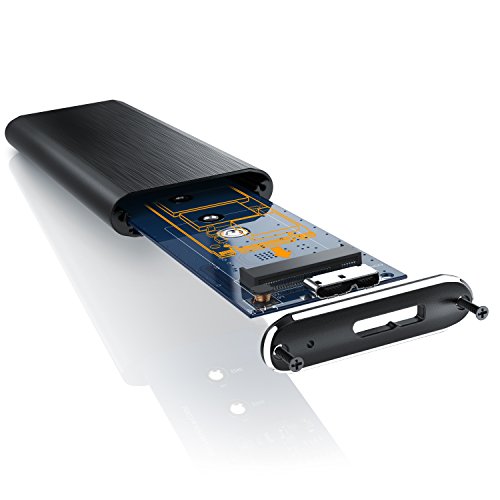 CSL - SSD Festplattengehäuse für M.2 Festplatten, USB 3.0 Case auf M.2 Adapter NGFF - 1x M.2 Key B - m.2-Schnittstellen-Standard NGFF - Module 2280 2260 2242 und 2230 von CSL-Computer