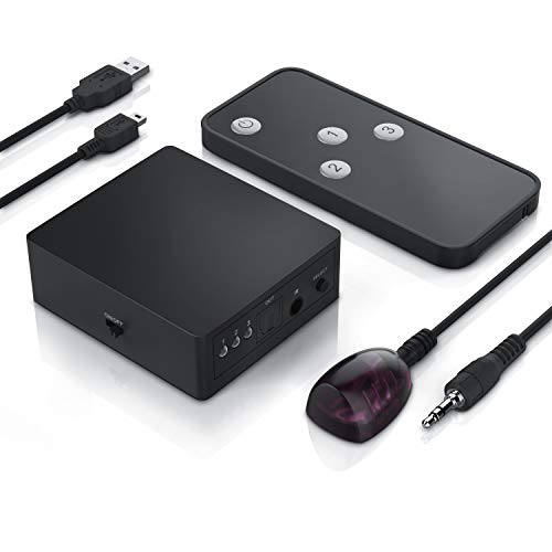 CSL - Toslink 3x1 Switch SPDIF TOSLINK Audio Umschalter mit Fernbedienung - 1 zu 1 Übertragung - kompatibel mit Apple TV PS3 PS4 Xbo Xbox One Blu-ray Player von CSL-Computer