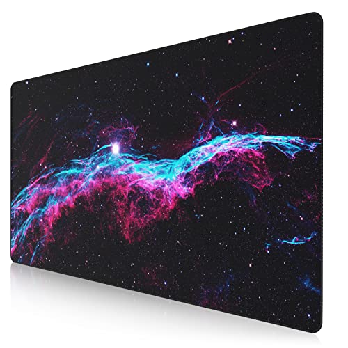 CSL - Übergröße Mauspad Gaming Titanwolf 1200x600mm - XXXL Mousepad groß - Tischunterlage Large Size - verbessert Präzision und Geschwindigkeit - XXL für Logitech Maus und Tastatur - Veil Nebula von CSL-Computer