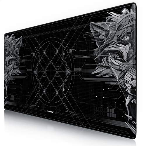 CSL - Übergröße Mauspad Gaming Titanwolf 1200x600mm - XXXL Mousepad groß mit Motiv - Tischunterlage Large Size - verbessert Präzision und Geschwindigkeit - XXL - für Logitech Maus und Tastatur von CSL-Computer