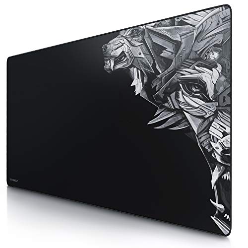 CSL - Übergröße Mauspad Gaming Titanwolf 1200x600mm - XXXL Mousepad groß mit Motiv - Tischunterlage Large Size - verbessert Präzision und Geschwindigkeit - XXL z.B. für Logitech Maus und Tastatur von CSL-Computer