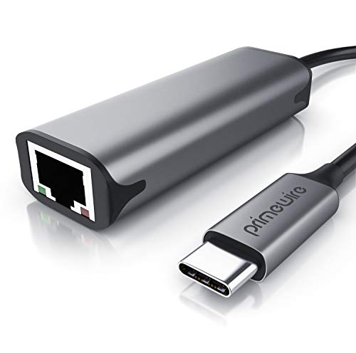 CSL - USB 3.2 Netzwerkadapter 2500 Mbps - USB C auf RJ45 Buchse - Gigabit Ethernet LAN Adapter – bis zu 2500 Mbps / 2.5GBase - kompatibel für iPad Pro, MacBook Pro, MacBook Air, Surface Book von CSL-Computer