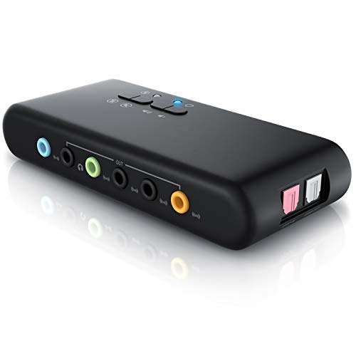 CSL - USB 7.1 Soundkarte extern 8-Kanal - Channel USB Soundbox - Dynamic 3D Surround Sound - für bis zu 8 Lautsprecher - gleichzeitige Aufnahme und Wiedergabe - analoge und Digitale Audiogeräte von CSL-Computer