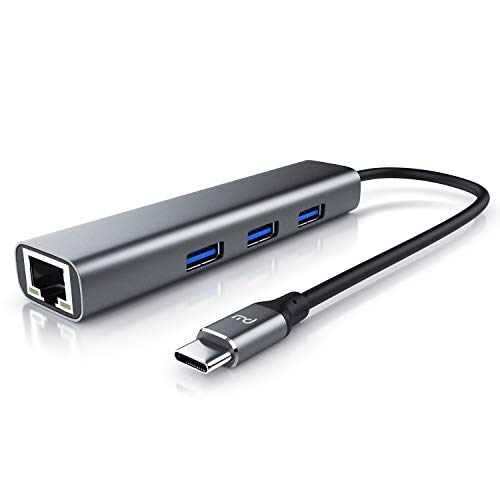 CSL – USB C HUB mit RJ45 Ethernet – LAN Network Adapter – 3 USB 3.2 Gen2 Ports Typ A mit 10 Gigabit – für PCs, Notebooks, Tablets mit USB-C Anschluss – schwarz von CSL-Computer