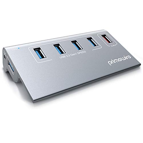 CSL - USB HUB 3.2 Gen1, USB Adapter, USB Verteiler, 5-Port, kompatibel mit Windows Desktop-PCs, Notebooks, Laptops, MacBooks, Mac Mini, iMac (Pro) etc. von CSL-Computer