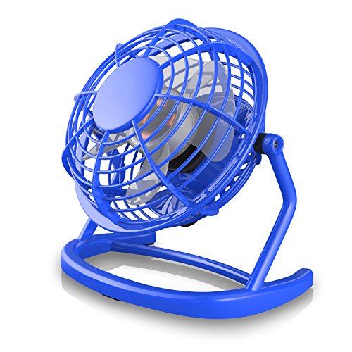 CSL - USB Ventilator - Tischventilator Fan Lüfter - optimal für den Schreibtisch inkl. An Aus Schalter - Kompatibel am PC MAC Notebook Computer - Blau von CSL-Computer