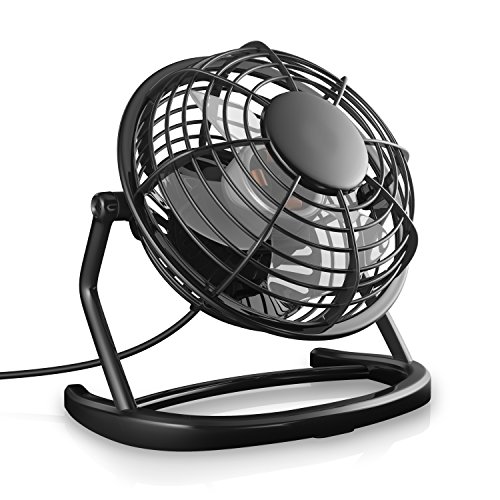 CSL - USB Ventilator - Tischventilator Fan Lüfter - optimal für den Schreibtisch inkl. An Aus Schalter - Kompatibel mit PC MAC Notebook Computer - in schwarz von CSL-Computer