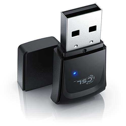 CSL - WLAN 300 Mbit/s USB Stick Adapter - WiFi Adapter – Verschlüsselung WEP WPA WPA2 – 2,4 Ghz 2T2R –Streaming VoIP – Verstärkung 18 dBm – für Windows 7-11 von CSL-Computer