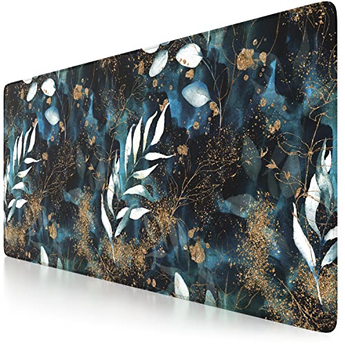 CSL - XXL Speed Gaming Mauspad Titanwolf 900 x 400mm - Mousepad - Tischunterlage Large Size - verbessert Präzision und Geschwindigkeit - Gold Floral von CSL-Computer