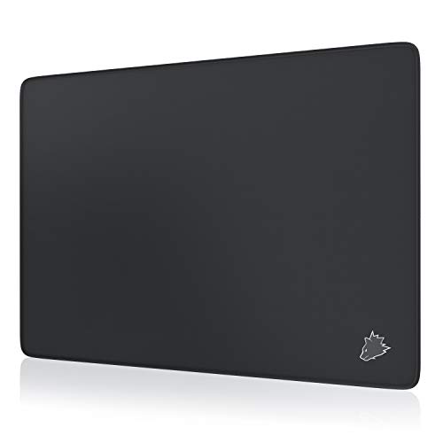 CSL - XL Speed Gaming Mauspad Titanwolf Schwarz 350 x 250mm - XL Mousepad - Tischunterlage Large Size - verbessert Präzision und Geschwindigkeit - schwarz von CSL-Computer