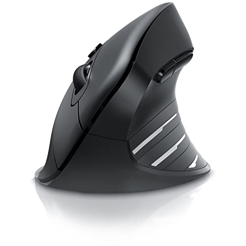 CSL - kabellose Maus Vertikal Bluetooth + Funk 2.4 GHz - Neues Modell - USB Vertical Mouse – ergonomisches Design - Vorbeugung gegen Mausarm - Wireless Funkmaus 2,4 GHz mit 1000-2400 DPI - PC und MAC von CSL-Computer