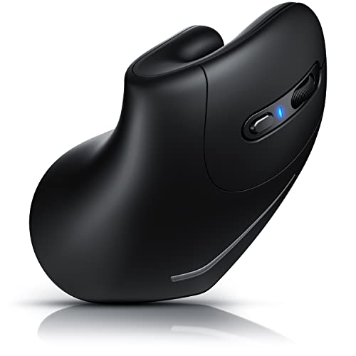 CSL - kabellose Vertikal Maus - Bluetooth + 2,4 GHz Funkmaus - Wireless Vertical Mouse – ergonomisch - Vorbeugung gegen Mausarm Tennisarm - armschonend – Plug and Play - kompatibel mit MAC PC von CSL-Computer