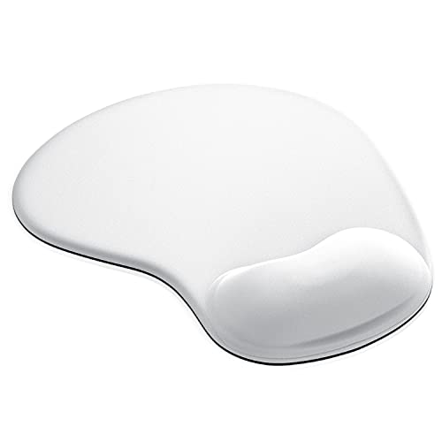 Gel Mauspad ergonomische Handgelenkauflage - Office Komfort Mousepad - Handgelenkpolster Handauflage - Gelkissen Gelpolster - Maus und Tastatur - abwaschbar - für Computer Laptop Notebook - Weiss von CSL-Computer