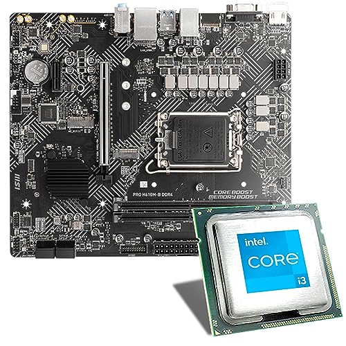 Intel Core i3-12100 / MSI PRO H610M-E DDR4 Mainboard Bundle | CSL PC Aufrüstkit | Intel Core i3-12100 4x3300 MHz, UHD Graphics 730, LAN, M.2 Port, USB 3.2 Gen1 | Tuning Kit von CSL-Computer