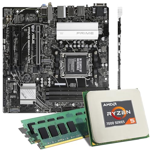 Mainboard Bundle | AMD Ryzen 5 7600X 6x4700 MHz, ASRock B650M PG Riptide, 16 GB DDR4-RAM, 2X M.2 Port, 4X SATA 6Gb/s, USB 3.2 Gen2 | Tuning Kit | CSL PC Aufrüstkit von CSL-Computer