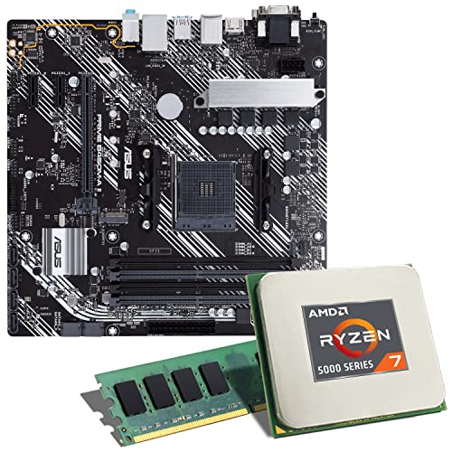 Mainboard Bundle | AMD Ryzen 7 5700X 8x3400 MHz, ASUS Prime B450M-K II, 16 GB DDR4-RAM, 1x M.2 Port, 6X SATA 6Gb/s, USB 3.2 Gen2 | Tuning Kit | CSL PC Aufrüstkit von CSL-Computer