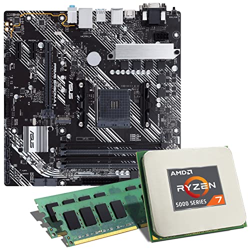 Mainboard Bundle | AMD Ryzen 7 5700X 8x3400 MHz, ASUS Prime B450M-K II, 32 GB DDR4-RAM, 1x M.2 Port, 6X SATA 6Gb/s, USB 3.2 Gen2 | Tuning Kit | CSL PC Aufrüstkit von CSL-Computer