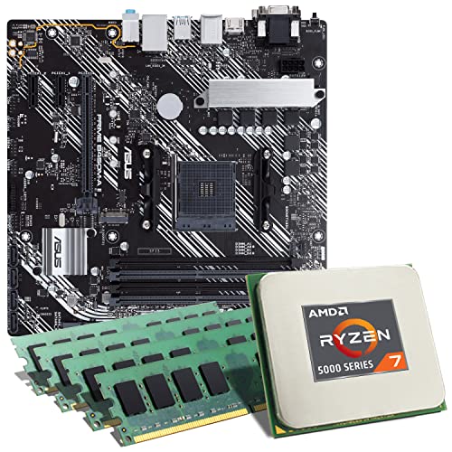 Mainboard Bundle | AMD Ryzen 7 5700X 8x3400 MHz, ASUS Prime B450M-K II, 64 GB DDR4-RAM, 1x M.2 Port, 6X SATA 6Gb/s, USB 3.2 Gen2 | Tuning Kit | CSL PC Aufrüstkit von CSL-Computer
