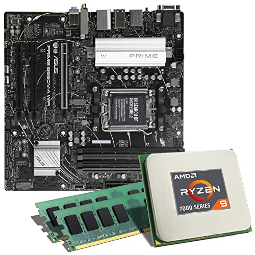 Mainboard Bundle | AMD Ryzen 9 7900 12x3700 MHz, ASUS Prime B650M-A WiFi, 32 GB DDR4-RAM, 2X M.2 Port, 4X SATA 6Gb/s, USB 3.2 Gen2 | Tuning Kit | CSL PC Aufrüstkit von CSL-Computer