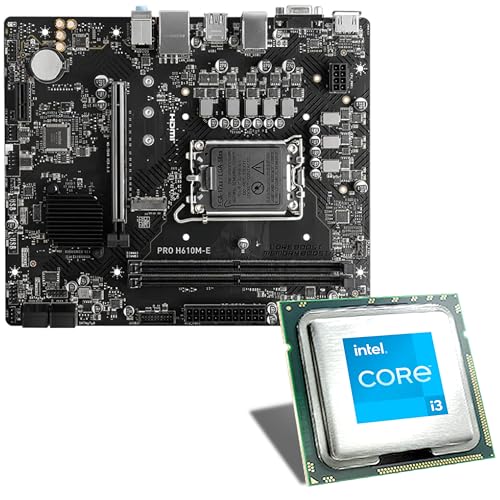 Mainboard Bundle | Intel Core i3-14100, 4X 3500 MHz, MSI H610M-E D5, 1x M.2 Port, PCIe 4.0 x16, USB 3.2 Gen1 | Tuning Kit | CSL PC Aufrüstkit von CSL-Computer