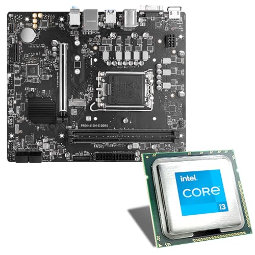 Mainboard Bundle | Intel Core i3-14100, 4X 3500 MHz, MSI PRO H610M-E DDR4, 1x M.2 Port, PCIe 4.0 x16, USB 3.2 Gen1 | Tuning Kit | CSL PC Aufrüstkit von CSL-Computer