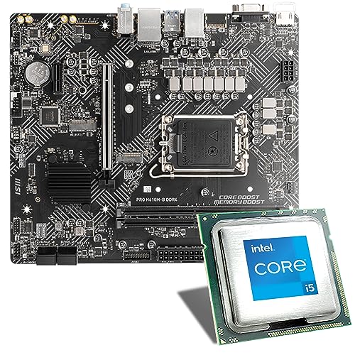 Mainboard Bundle | Intel Core i5-12400 6x2500 MHz, MSI PRO H610M-E DDR4, UHD Graphics 730, 1x M.2 Port, 4X SATA 6Gb/s, USB 3.2 Gen1 | Tuning Kit | CSL PC Aufrüstkit von CSL-Computer