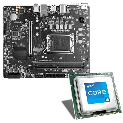 Mainboard Bundle | Intel Core i5-14400F, 6X 2500 MHz, MSI PRO H610M-E DDR4, 1x M.2 Port, PCIe 4.0 x16, USB 3.2 Gen1 | Tuning Kit | CSL PC Aufrüstkit von CSL-Computer