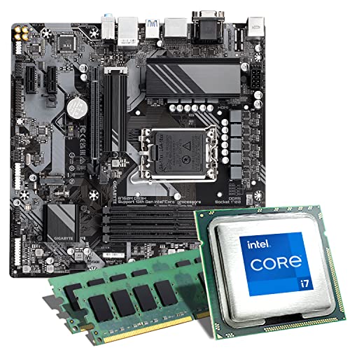 Mainboard Bundle | Intel Core i7-14700, 8X 2100 MHz, 16 GB DDR5-RAM, Gigabyte B760M DS3H DDR5, 2X M.2 Port, PCIe 4.0 x16, USB 3.2 Gen2 | Tuning Kit | CSL PC Aufrüstkit von CSL-Computer