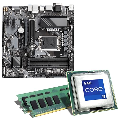 Mainboard Bundle | Intel Core i9-12900KF 8x3200 MHz, Gigabyte B760M DS3H DDR5, 16 GB DDR5-RAM, UHD Graphics 770, 2X M.2 Port, 4X SATA 6Gb/s, USB 3.2 Gen2x2 | Tuning Kit | CSL PC Aufrüstkit von CSL-Computer