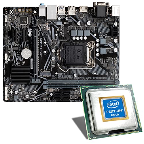 Mainboard Bundle | Intel Pentium Gold G6400 2x4000 MHz, GIGABYTE H410M H V2, UHD Graphics 610, 1x M.2 Port, 4X SATA 6Gb/s, USB 3.2 Gen1 | Tuning Kit | CSL PC Aufrüstkit von CSL-Computer