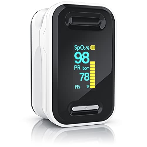 Medicinalis - Pulsoximeter Finger - SpO2 Pulsmesser – Fingerpulsoximeter - Messung von Puls und Sauerstoffsättigung am Finger – OLED Display - Batterieanzeige – Alarm – One Touch Bedienung von CSL-Computer