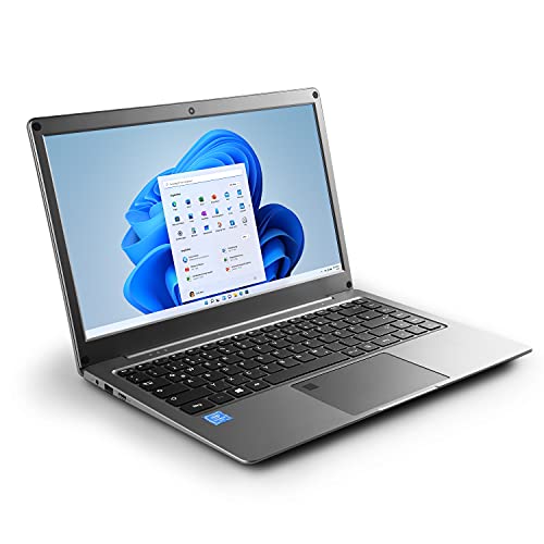 Notebook CSL R'Evolve C14i v2 Windows 11 Home - Ultra-Slim Laptop, 14,1 Zoll Full HD 1920x1080 IPS, Intel N4120 CPU 4x2600 MHz, 64 GB eMMC + 240 GB M.2 SSD, 4 GB DDR4-RAM, AC WLAN, BT 4.2 von CSL-Computer